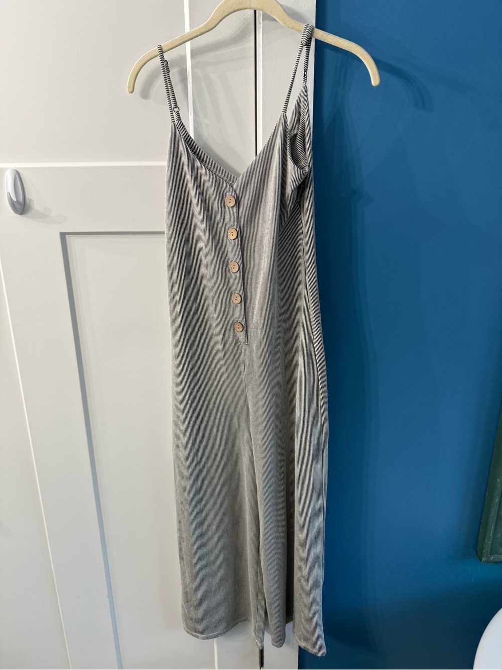Daytrip Striped Ribbed Wide Leg Culotte Jumpsuit Small